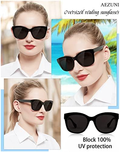 AEZUNI Reading Sunglasses Women Oversized Readers Large Frame 0 1.0 1.25 1.5 1.75 2.0 2.25 2.5 2.75 3.0 3.5 (not bifocals)