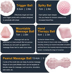 Massage Ball Set for Myofascial Trigger Point Release & Deep Tissue Massage, Firm/Soft Mountable Self/Peanut/Spiky/Hand Exercise Ball