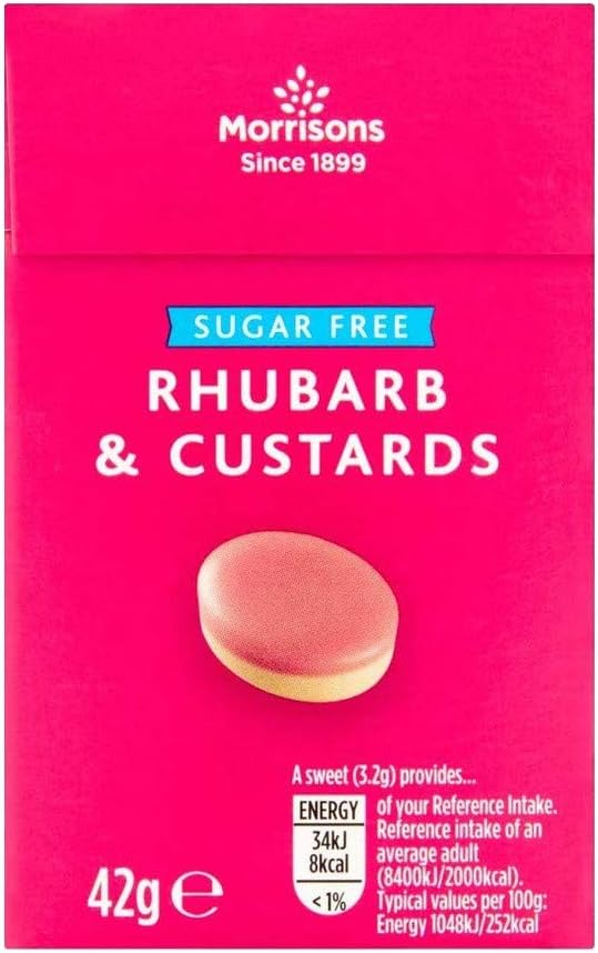 Morrisons Sugar Free Rhubarb and Custard Sweets, 42 g