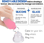 4 PCS Glass Facial Cupping Set | Silicone Vacuum Suction | Cupping Massage Therapy | A Kit For Anti Cellulite, Anti Wrinkle and Instantly Ageless Skin | For Eyes, Face and Body(Pink)