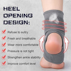 Honoson 2 Pcs Ankle Brace Kids Ankle Support for Sport Sprained Neoprene Breathable Compression Sleeve with Adjustable Wrap for Youth Child Boy Girl Plantar Fasciitis Achilles Tendonitis(Grey,S)