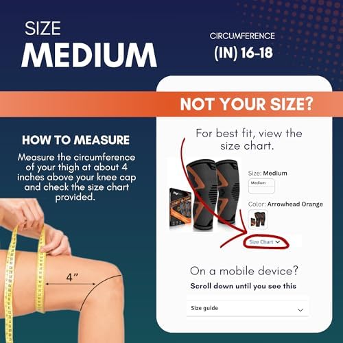Knee Brace for Pain Relief - 2 Pack Knee Sleeves for Men and Women - Support for Weightlifting, Gym, Workout, Volleyball - Meniscus Tear, ACL, Arthritis
