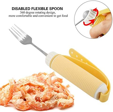 Fdit Disabled Patient Arthritis Elder Utensil Removable Flexible Rotating Eating Tablewares (fork)