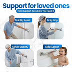 Safe-er-Grip Changing Lifestyles Suction Cup Grab Bars for Bathtubs & Showers; Safety Bathroom Assist Handle, Chrome, 16 inches