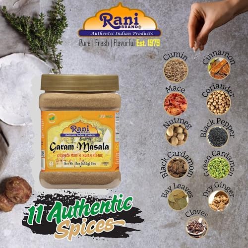 Rani Garam Masala Indian 11-Spice Blend 16oz (1lb) 454g PET Jar ~ All Natural, Salt-Free | Vegan | No Colors | Gluten Friendly | NON-GMO | Kosher | Indian Origin