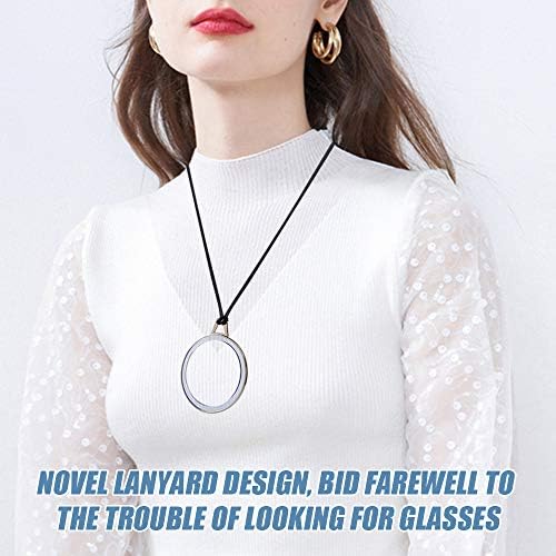 TERAISE Reading Glasses Pendant Necklace Readers Lightweight Portable Anti-loss Reading Glasses with Exquisite Case for Women