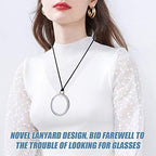 TERAISE Reading Glasses Pendant Necklace Readers Lightweight Portable Anti-loss Reading Glasses with Exquisite Case for Women