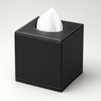 PU Leather Tissue Box Cover with Magnetic Bottom – Square Cube Dispenser for Home, Office, Car, Hotel – Modern Tissue Holder Square for Kleenex, Stylish 5.3″*5.3″*5.8″
