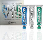 Marvis Best Sellers Trio, Classic Strong Mint, Whitening Mint, Aquatic Mint, 3 Tubes 75ml/3.8oz Each