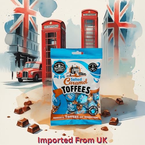 Walkers' Nonsuch Salted Caramel Toffees | with Butter & Whole Milk | Imported from the UK | Traditional British Candy | Individually Twist Wrapped Toffee | 5.29 Oz (Pack of 3)