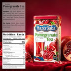 Hazer Baba Instant Drink Mix with Pomegranate Flavor, 8.8oz (Pack of 1), Fruity Natural Powder, Caffeine-Free, Quick Hot or Cold, Water Enhancer, Tin Box, Juice, Vegan, Kosher, Halal