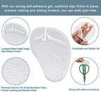 Gel Metatarsal Pads for Thong Sandals Flip-Flops, 3 Pairs Self-Adhesive Forefoot Pads, Anti-Slip Ball of Foot Cushion Insoles for Women and Men, All Day Pain Relief ( Transparent)