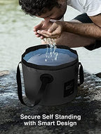Luxtude Collapsible Bucket with Handle, Portable 5 Gallon Bucket for Camping, Fishing, Beach, Gardening, RV & Outdoor Emergency, Heavy-Duty & Ultra Lightweight Water Storage Container