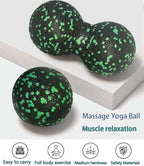 Set of 2 Peanut Massage Ball - Double Ball for Trigger Point Therapy, Myofascial Release, Deep Tissue Fitness Massage & Relax Tight Muscles, Trigger Point Massage Ball (Green)