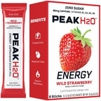 PeakH20 Electrolytes Powder Hydration Packets | Strawberry | 72 Servings | Sugar Free Water Flavor Packets for Workout Recovery
