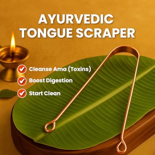 Natruveda Copper Tongue Scraper - Metal Oral Hygiene Tool for Kids, Reusable Mouth Scraper & Cleaner, Premium Copper Design, Fresher Breath & Debris Removal, Travel-Friendly, USA-Based Seller - 4-PACK
