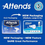 Attends Stretch Briefs with Advanced Dry-Lock Technology for Adult Incontinence Care, Large/X-Large, Unisex, 24 Count