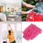 M METERXITY Microfiber Chenille Wash Mitt - Double Side Reusable Gloves for Cleaning Scratch-Free, Apply to Car Cleaning, Kitchen