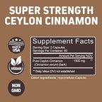 Herbtonics Pure Ceylon Cinnamon Capsules | Immune System, Healthy Weight Management | Non-GMO, Gluten Free | 1500 Mg - 120 Capsules