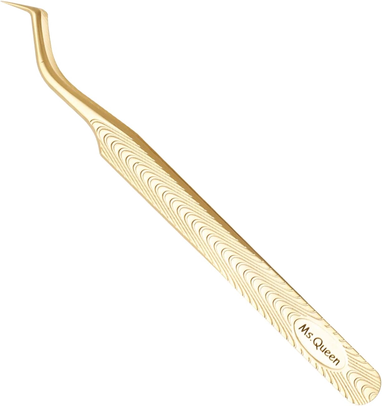Ms.Queen Lash Tweezers for Eyelash Extension-Professional Lashing Tweezers for Mega Volume Mink Eyelashes Extensions Applying,S-Curved