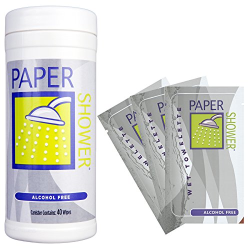 Alcohol Free - Body Wipe Company - Wet Towelette - Shower body wipe for all ages - Body cleaning towelettes - 52 Count (40 count canister & 12 individual packs)