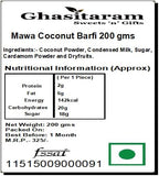 Ghasitaram Gifts Indian Sweets - Diwali Gifts Sweets- Mawa Coconut Barfi 200 GMS