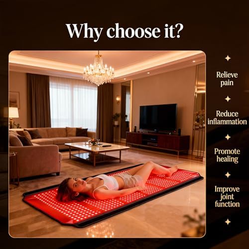 Red Light Therapy for Body, 74.8"*35.4" Whole Red Light Therapy Mat Full Body, 1260 LEDs redlight mat with 660nm & 850nm for Men, Women, Pets
