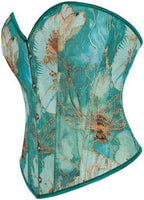 Sexy Corset Tops for Women Renaissance Floral Bustier Overbust Boned Strapless Lingerie Open Back Lace Up Shapewear