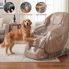 Zhehao 2 Pcs Massage Chair Plastic Cover Protector Clear Recliner Chair Cover Full Body PE Transparent Armchair Covers for Cat Dog Pet Scratch Proof Waterproof Dustproof Furniture Storage