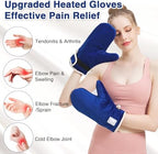 Heated Gloves for Arthritis Hands - Electric Heating Mittens 30s Fast Heat Therapy for Carpal Tunnel Pain Relief - Hand Heating Pad Treatment Wrist Fingers 10-90Min Auto Shut Off & 86℉-158℉ Temp