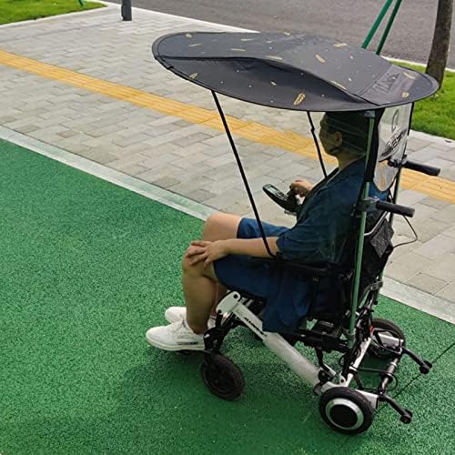 Electric Wheelchair Umbrella Canopy - Universal Sun Shade Rain Cover, Resistant Protection Awning with Clamp Stand for Most Wheelchairs