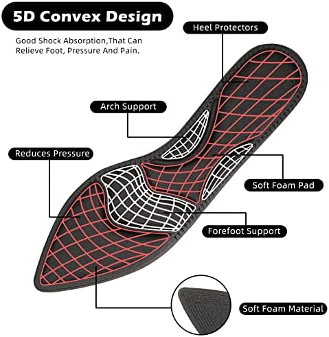 4 Pairs High Heel Insoles Breathable Shoe Pads 10.03 Inch Boot Inserts Foot Cushion Comfort Sponge Insert for Women Foot Pain, Arch Pain, Heel Sore, Loose Shoes(Classic Four Colors)