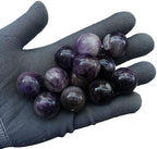 Natural Amethyst 0.78 Inchs Crystals and Healing Stone Ball Set,Home Desktop Feng Shui Array Decoration(7 Pieces)