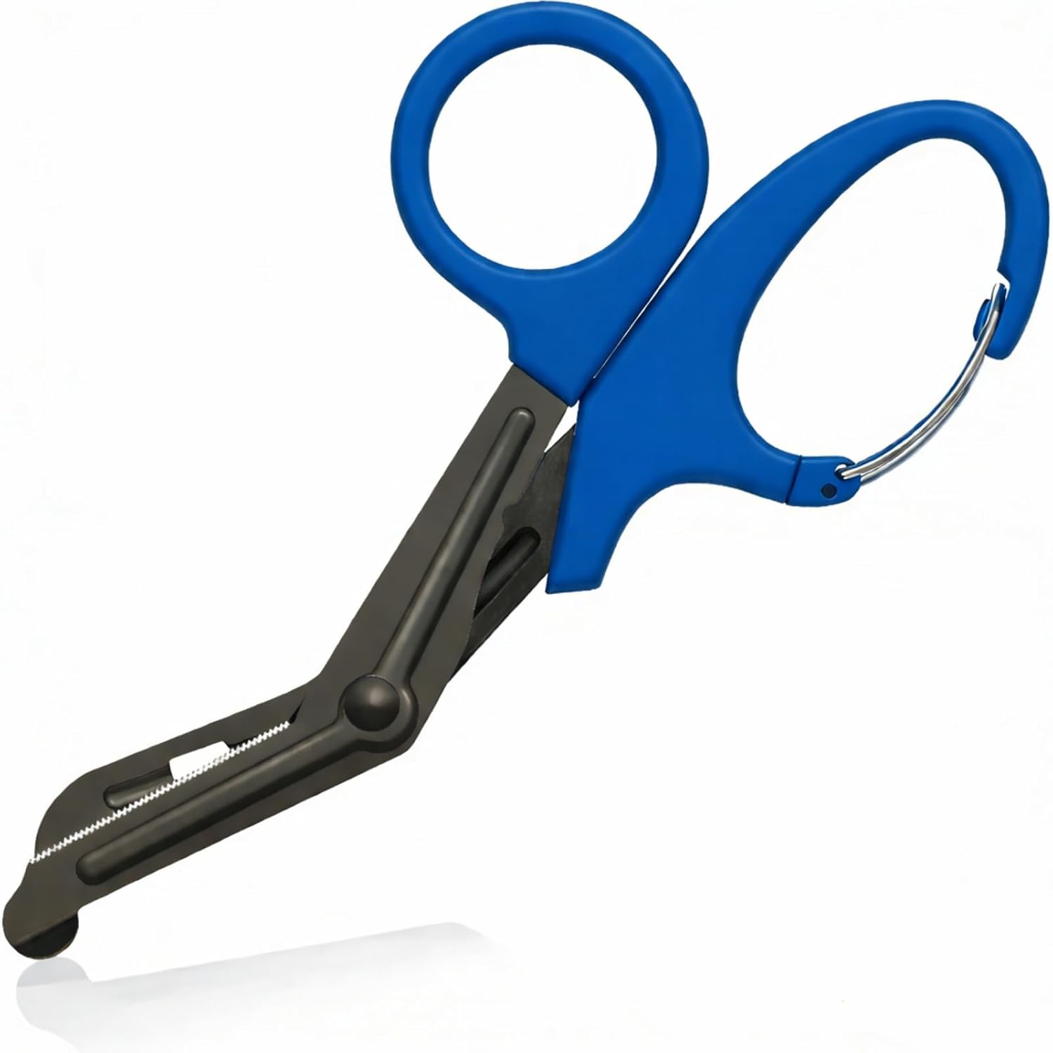Bandage Shears Scissors EMT and Trauma Shears, Bent Stealth Black Coated for Nurses, Students, Emergency Room (15cm, Blue)