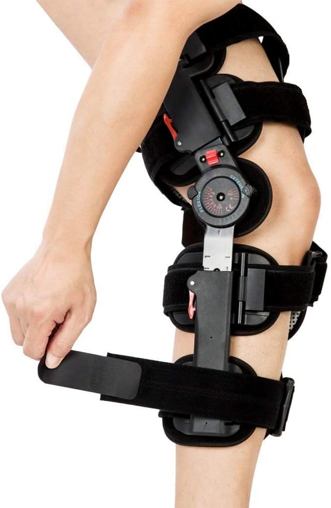 kefit Hinged Knee Brace Rom, Knee Support for Torn Acl, Meniscus Tear, Pcl, Surgery Recovery, Adjustable Post Op Knee Immobilizer, Leg Stabilizer for Man and Women