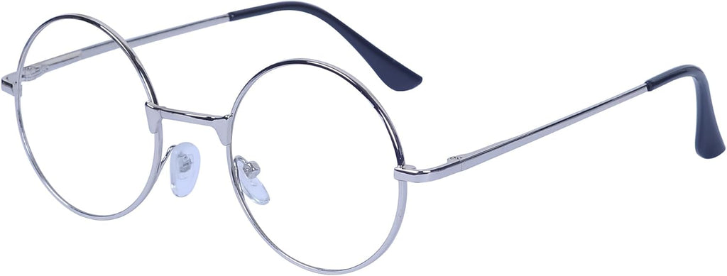 Reading Glasses for Women Men Retro Round Metal Frame + Glasses Strap