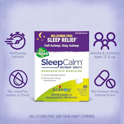 Boiron SleepCalm Sleep Aid for Deep, Relaxing, Restful Nighttime Sleep - Melatonin-Free and Non Habit-Forming - 60 Count