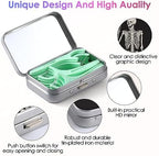 Dental Floss Portable Case, Easy to Store Floss Picks of Various Sizes, Portable Dental Floss Dispenser is Perfect for Travelling, Hotels, Dinners, Appointments.Human Skeleton