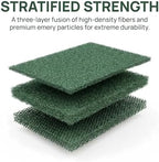 Scrubbing Pads, 6-Pack Green Kitchen Cleaning Scourer – Heavy Duty Scrubber for Pots, Stovetops, Range Hoods, Easy Rinse, Degreasing & Descaling by Ha-Fish&Flame-Gua