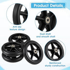 4 Pack Replacement Wheelchair Wheels 6 Inch Universal Anti-Slip Wheelchair Front Wheels Solid Wheelchairs Front Wheel With 4 Axles for Wheelchairs, Rollators, Walkers, Black