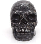 2" Skull Statues Black Meteorite Crystal Hand Carved Figurines Sculpture Reiki Healing Stone Home Decoration Gift