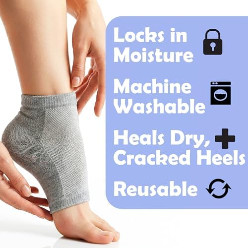 Moisturizing Socks for Cracked Heel Treatment: Socks for Cracked Heel Repair, Silicone Toeless Socks, Spa Gel Socks for Dry Cracked Feet Women, Lotion Moisture Pedicure Socks
