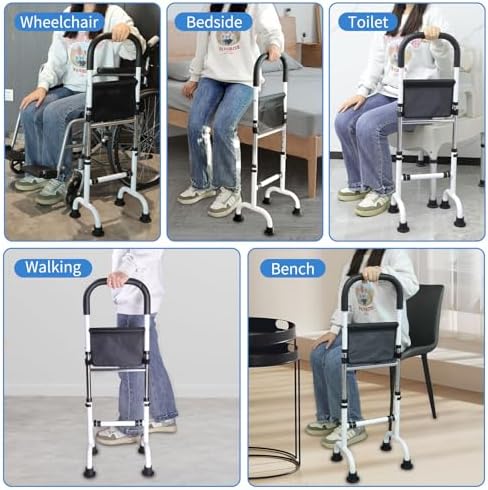 Stand Assist Mobility Aid Rail for Seniors – Adjustable Safety Grab Bar for Bed, Couch, Chair, Toilet – Non-Slip Base, Easy to Install, Stability Support for Sitting & Standing