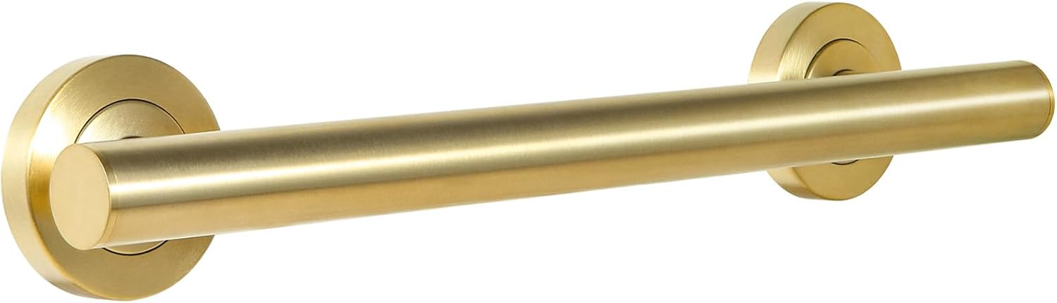 Lava Odoro Shower Grab Bar, Modern Stainless Steel Handicap Grab Bar for Bathtubs and Showers, Shower Safety Bar for Seniors Disabled, ADA-Compliant (Brushed Gold, 18 Inch)