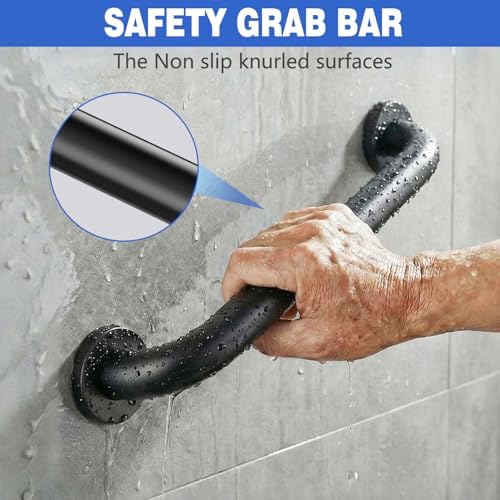 Safety Grab Bars for Bathroom, 16 Inch 304 Stainless Steel Handrail, Non-Slip Shower Grab Bar for Toilet, Tub & Stairs, Indoor & Outdoor Wall Mount, Supports 500 lbs (2 Pack)