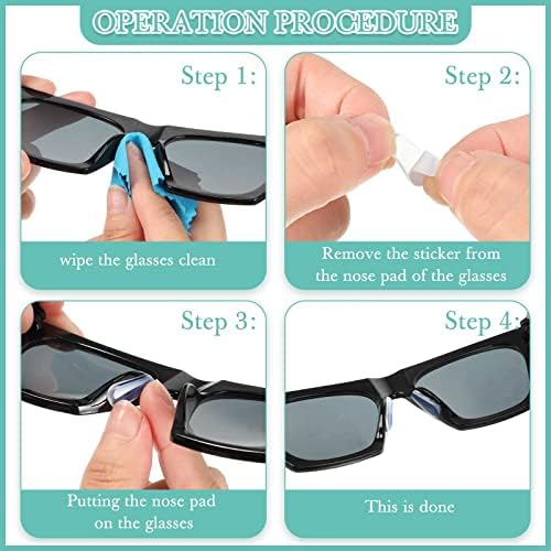 50 Pcs Eyeglasses Retainers Sets 12 Pairs Anti Slip Adhesive Glasses Nose Pads 4 Round Ear Grips 4 Silicone Ear Hooks Holders 4 Glasses Temple Tips Sleeve for Repair(Transparent)