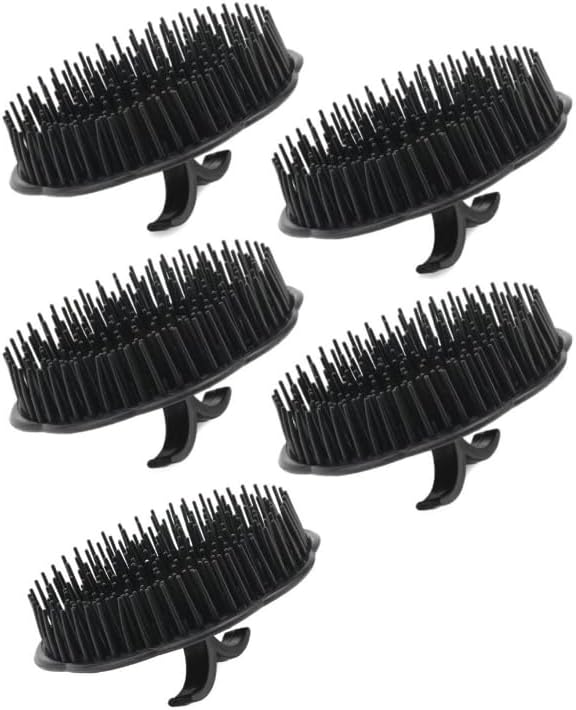 Mens Shampoo Brush, 5pcs Scalp Massage Brushes, Massage Hair Brush Floriated Shower Comb for Deep Cleaning Hair Men's Hand Brush Plastic Growth Beard Brush Pet Round Palm Brush
