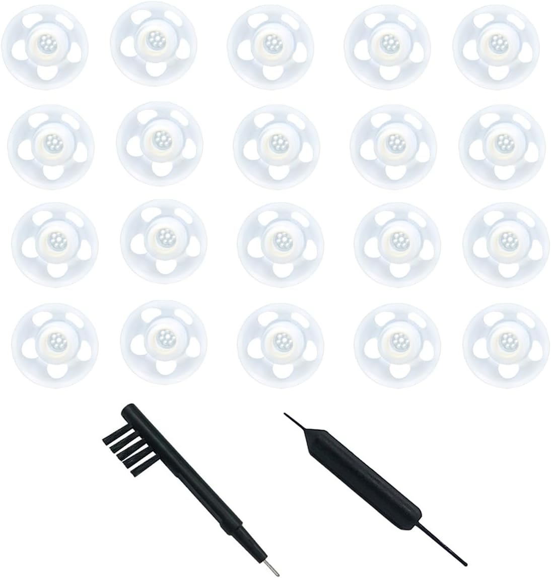 Click Dome 4mm/8mm/10mm Open for Connexx/Siemens/Signia and Rexton RIC Hearing Aids with Cleaning Brush Tools and Carry Case- 20pieces (8MM)