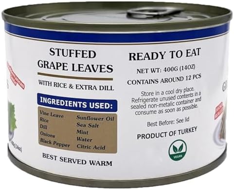 Eastern Feast - Stuffed Grape Leaves, 14 oz / 400g, (4 PACK) Vegan Suitable