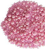 Edible Pink Sugar Pearls Candy Sprinkles 120G/ 4.23Ounce Baking Cake Sprinkles Cupcake and Cake Topper Cookie Decorations Wedding Party Valentines Halloween Christmas Supplies